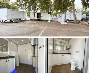 Explora la flota de tráileres, módulos y baños de lujo móviles de Baños Móviles de Lujo. Conozca especificaciones para elegir la opción perfecta para su evento. ¡Cotice aquí!